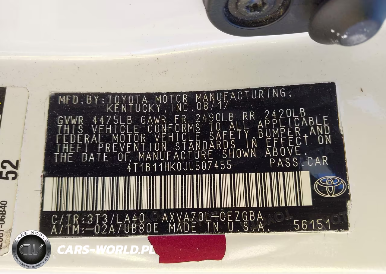 2018 Toyota Camry Xle VIN:4T1B11HK0JU507455 - 9