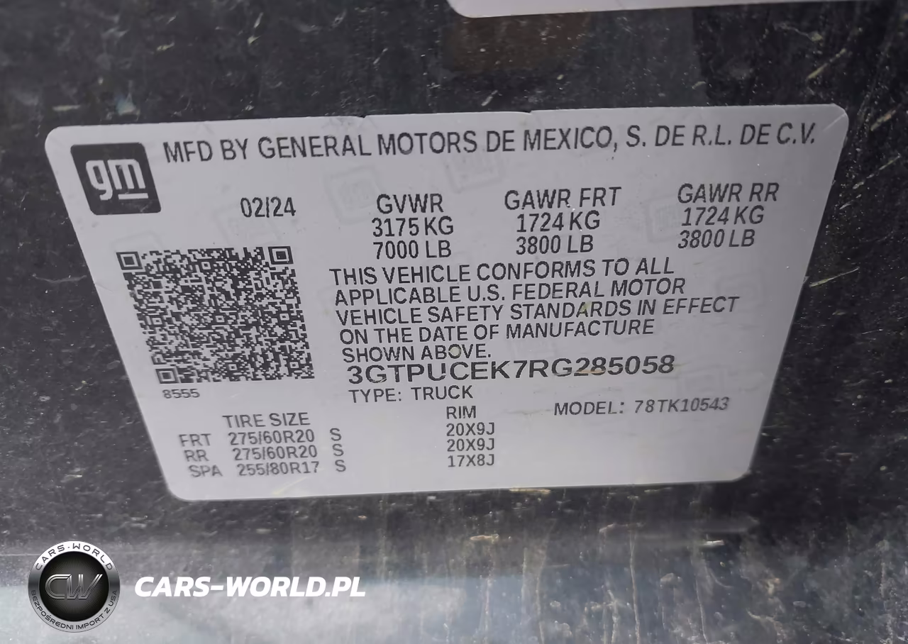 2024 GMC Sierra 1500 4Wd Short Box Elevation With 3Sb VIN:3GTPUCEK7RG285058 - 9