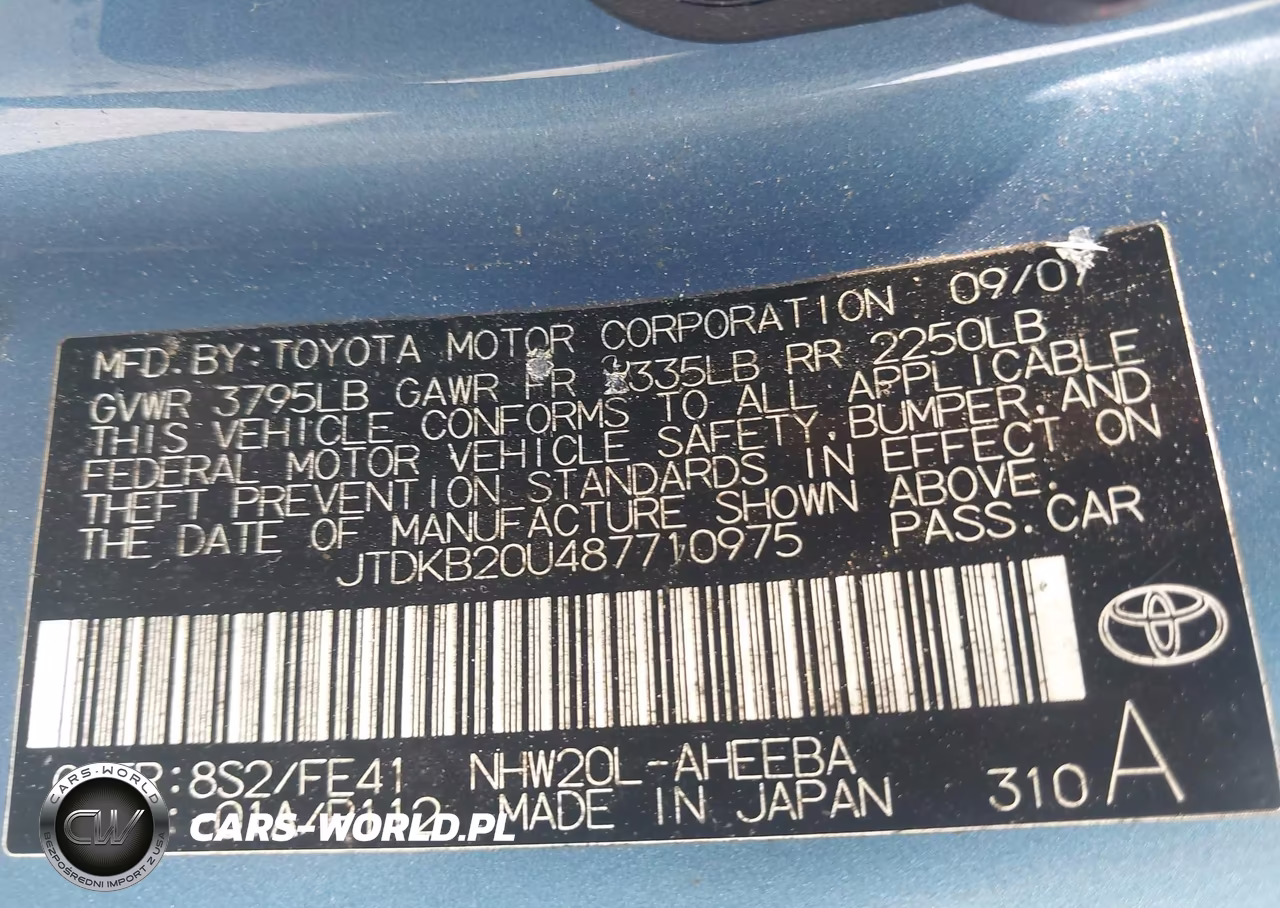2008 Toyota Prius VIN:JTDKB20U487710975 - 9