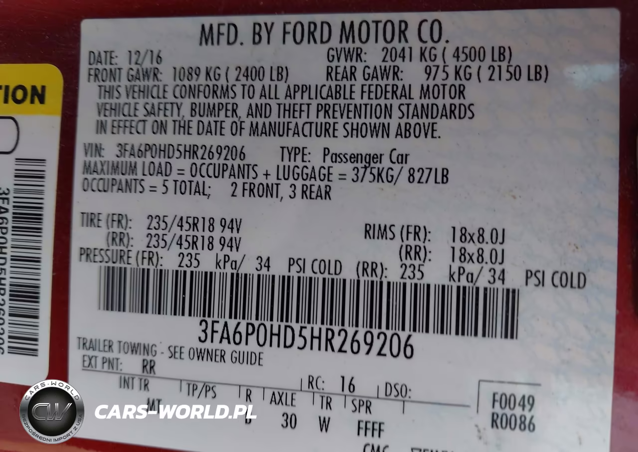 2017 Ford Fusion Se VIN:3FA6P0HD5HR269206 - 9