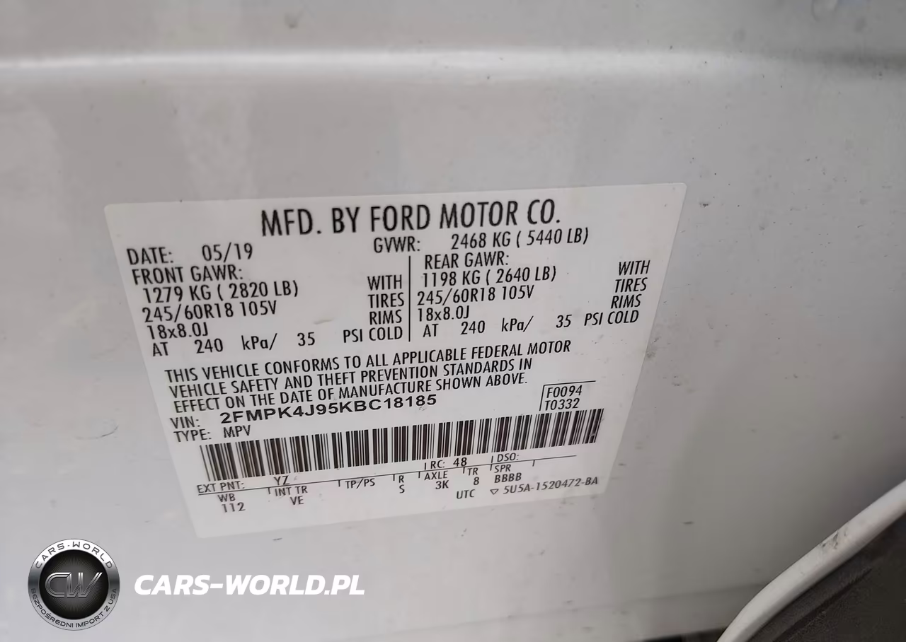2019 Ford Edge Sel VIN:2FMPK4J95KBC18185 - 9
