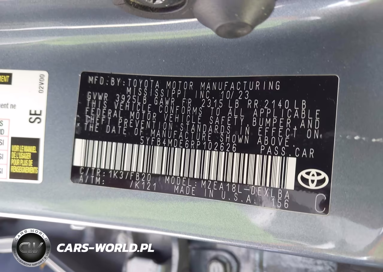 2024 Toyota Corolla Le VIN:5YFB4MDE6RP102626 - 9