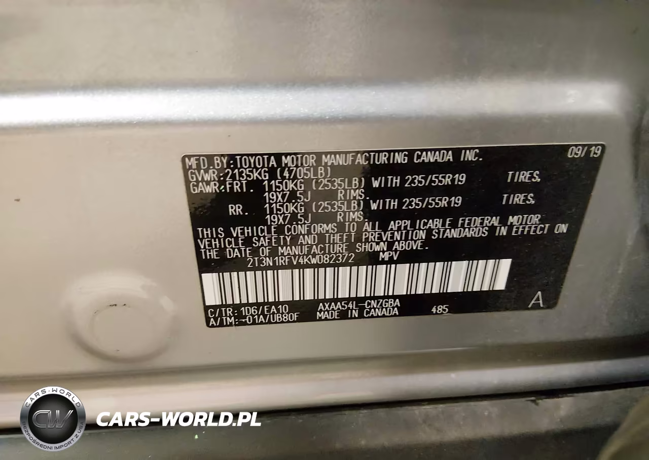 2019 Toyota Rav4 Limited VIN:2T3N1RFV4KW082372 - 9