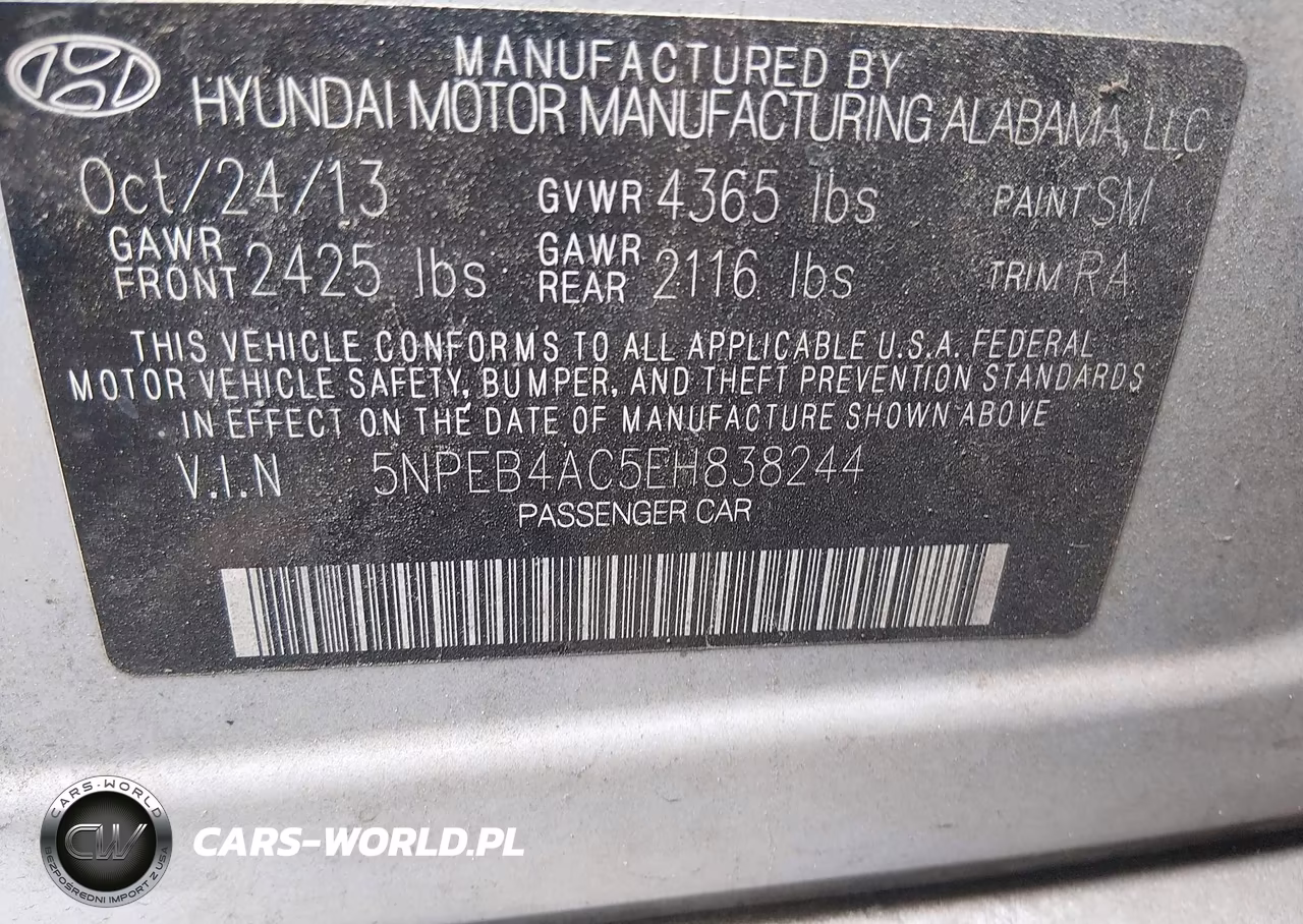 2014 Hyundai Sonata Gls VIN:5NPEB4AC5EH838244 - 9