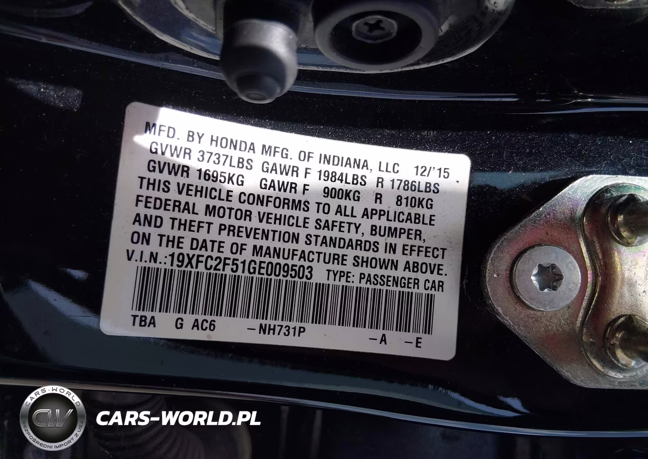 2016 Honda Civic Lx VIN:19XFC2F51GE009503 - 9