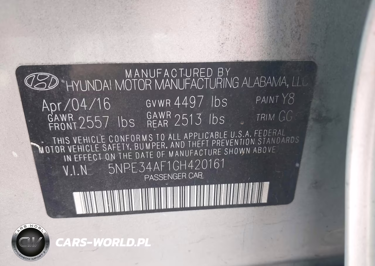 2016 Hyundai Sonata Sport VIN:5NPE34AF1GH420161 - 9