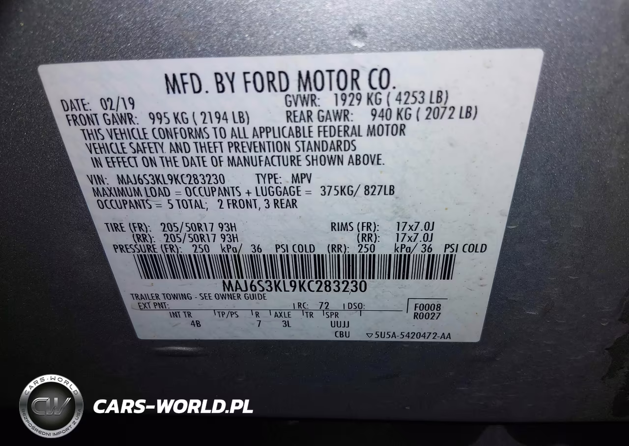 2019 Ford Ecosport Titanium VIN:MAJ6S3KL9KC283230 - 9