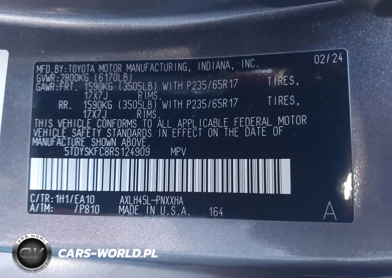 2024 Toyota Sienna Xle 7-Passenger VIN:5TDYSKFC8RS124909 - 9