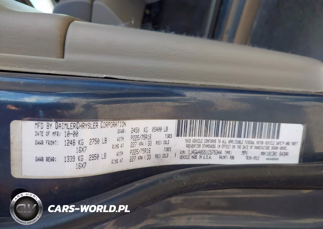2001 Jeep Grand Cherokee Laredo VIN:1J4GW48S51C575344 - 9