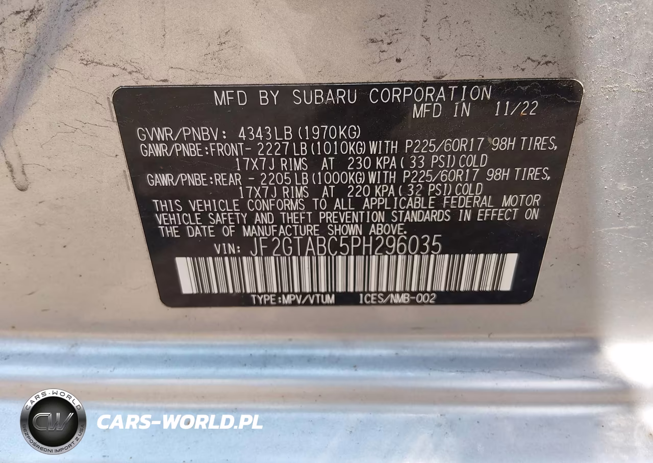 2023 Subaru Crosstrek VIN:JF2GTABC5PH296035 - 9