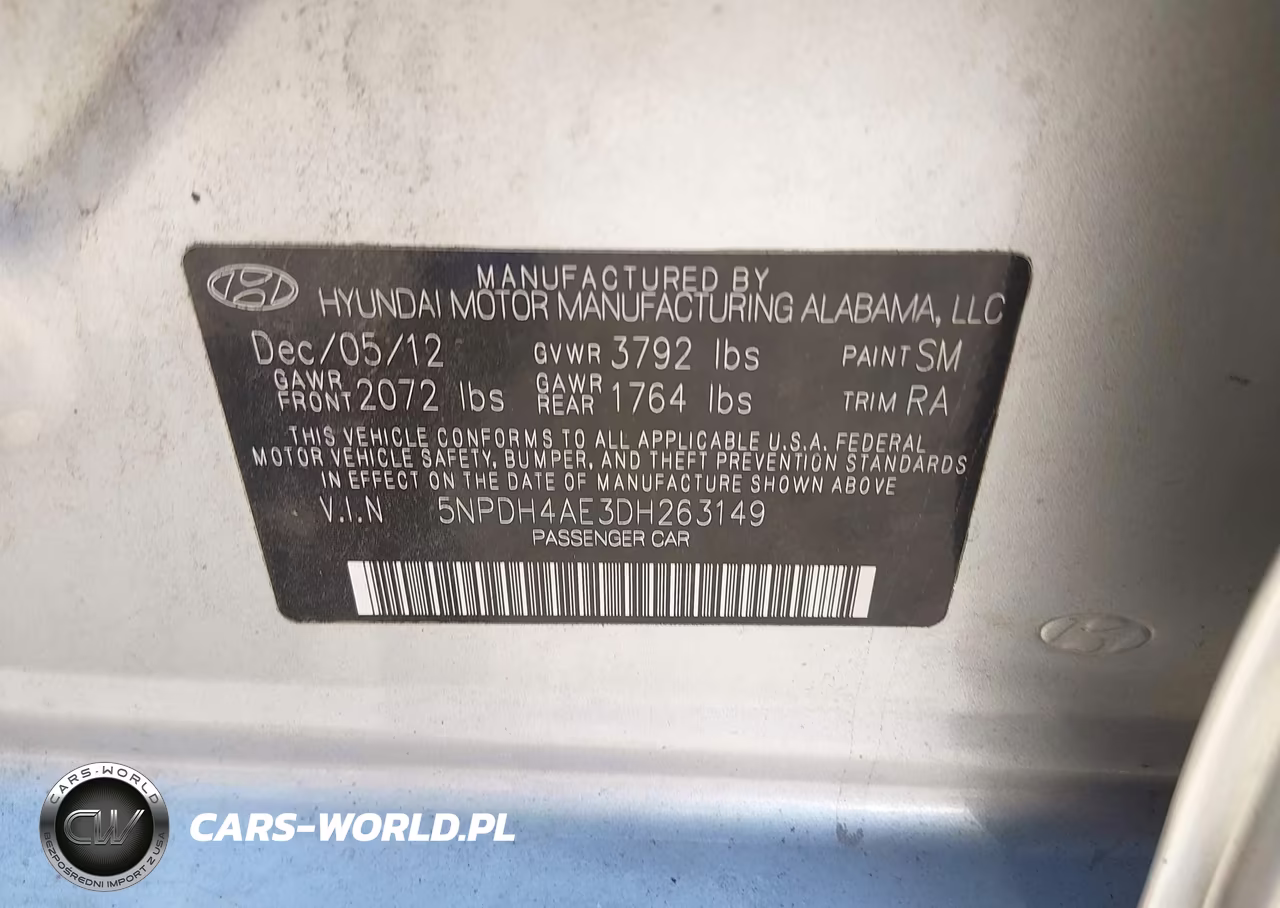 2013 Hyundai Elantra Gls VIN:5NPDH4AE3DH263149 - 9