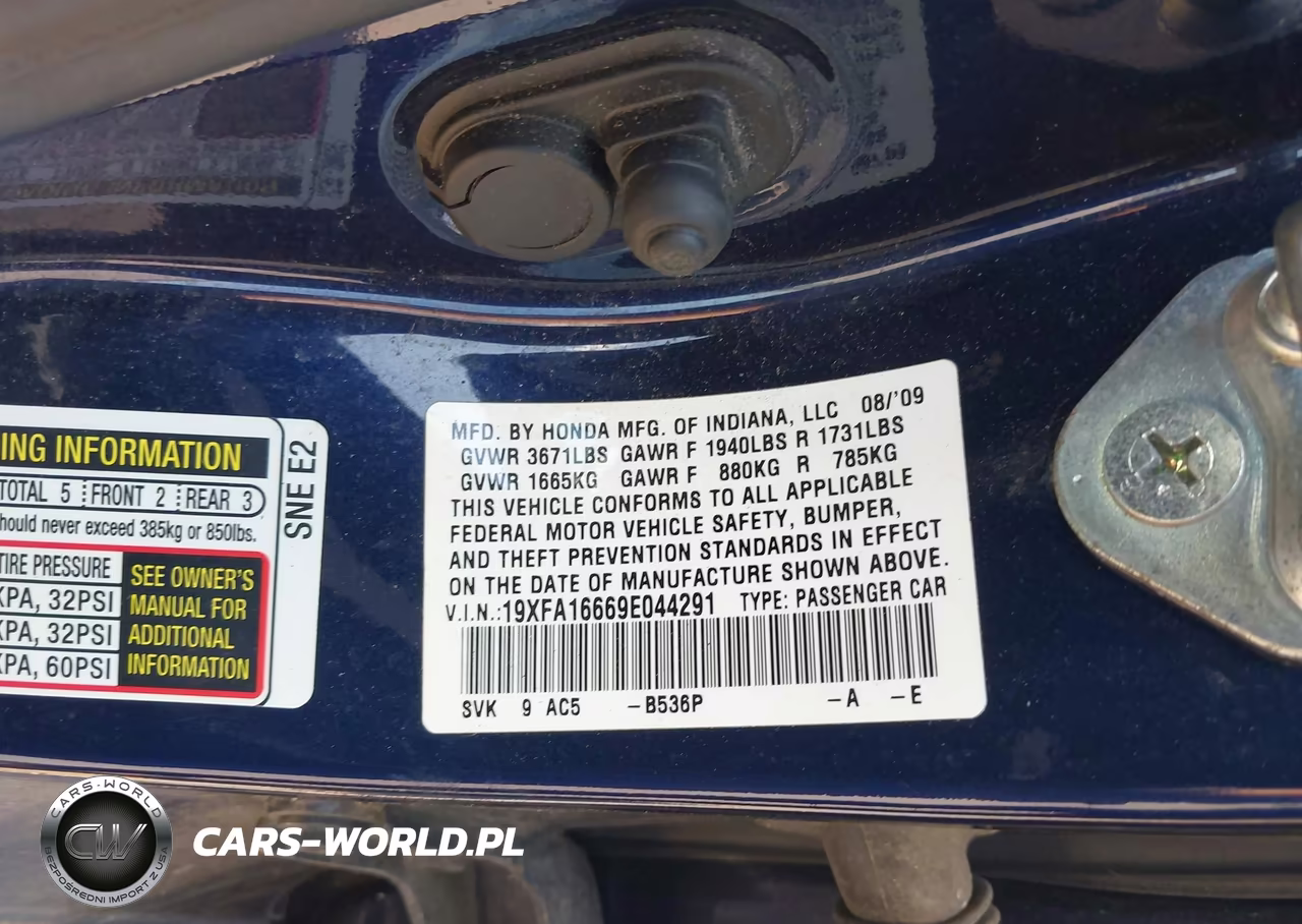 2009 Honda Civic Lx-S VIN:19XFA16669E044291 - 9