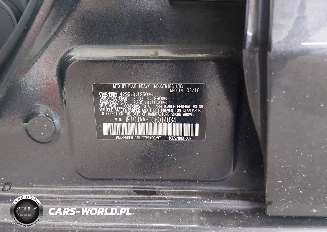 2016 Subaru Impreza 2.0I VIN:JF1GJAA60GH014034 - 9