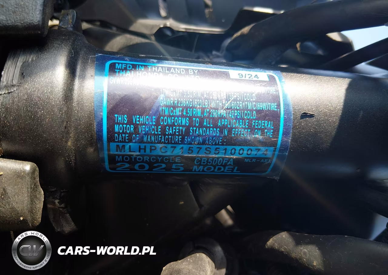2025 Honda Cb500 F VIN:MLHPC7157S5100074 - 10