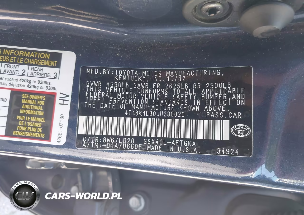 2018 Toyota Avalon Xle VIN:4T1BK1EB0JU280320 - 9