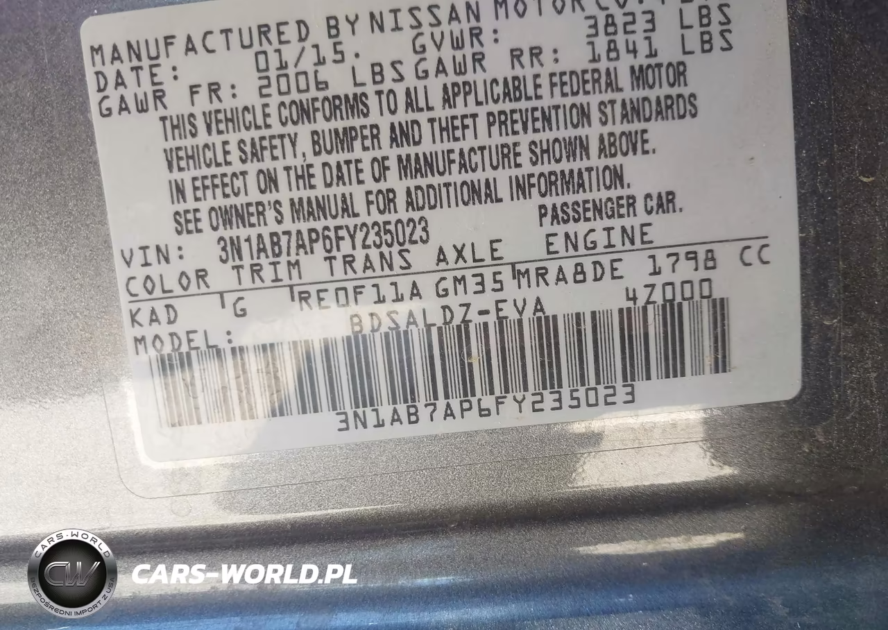2015 Nissan Sentra Sv VIN:3N1AB7AP6FY235023 - 9