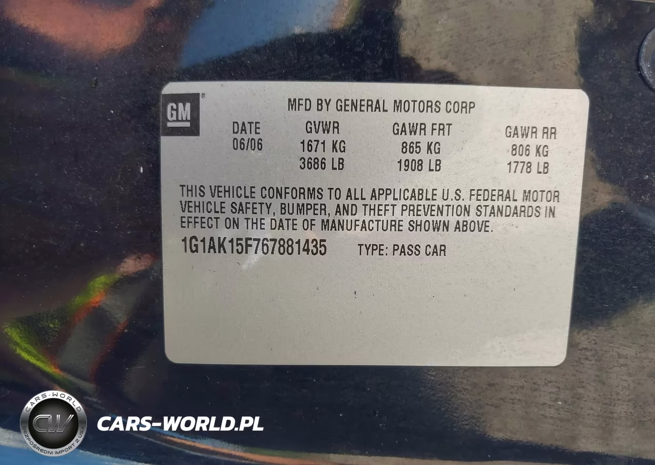 2006 Chevrolet Cobalt Ls VIN:1G1AK15F767881435 - 9