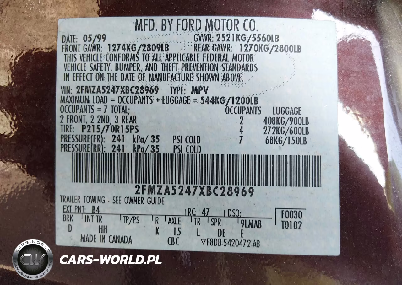 1999 Ford Windstar Se VIN:2FMZA5247XBC28969 - 9