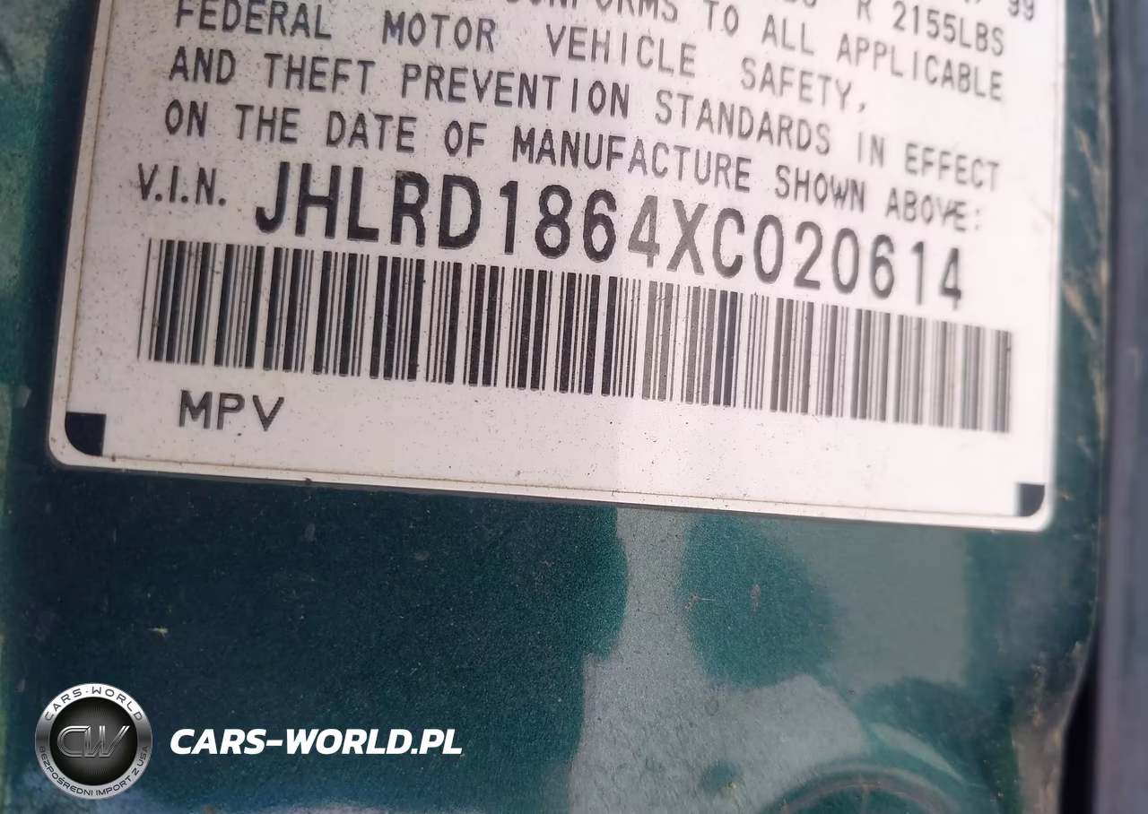 1999 Honda Cr-V Ex VIN:JHLRD1864XC020614 - 9