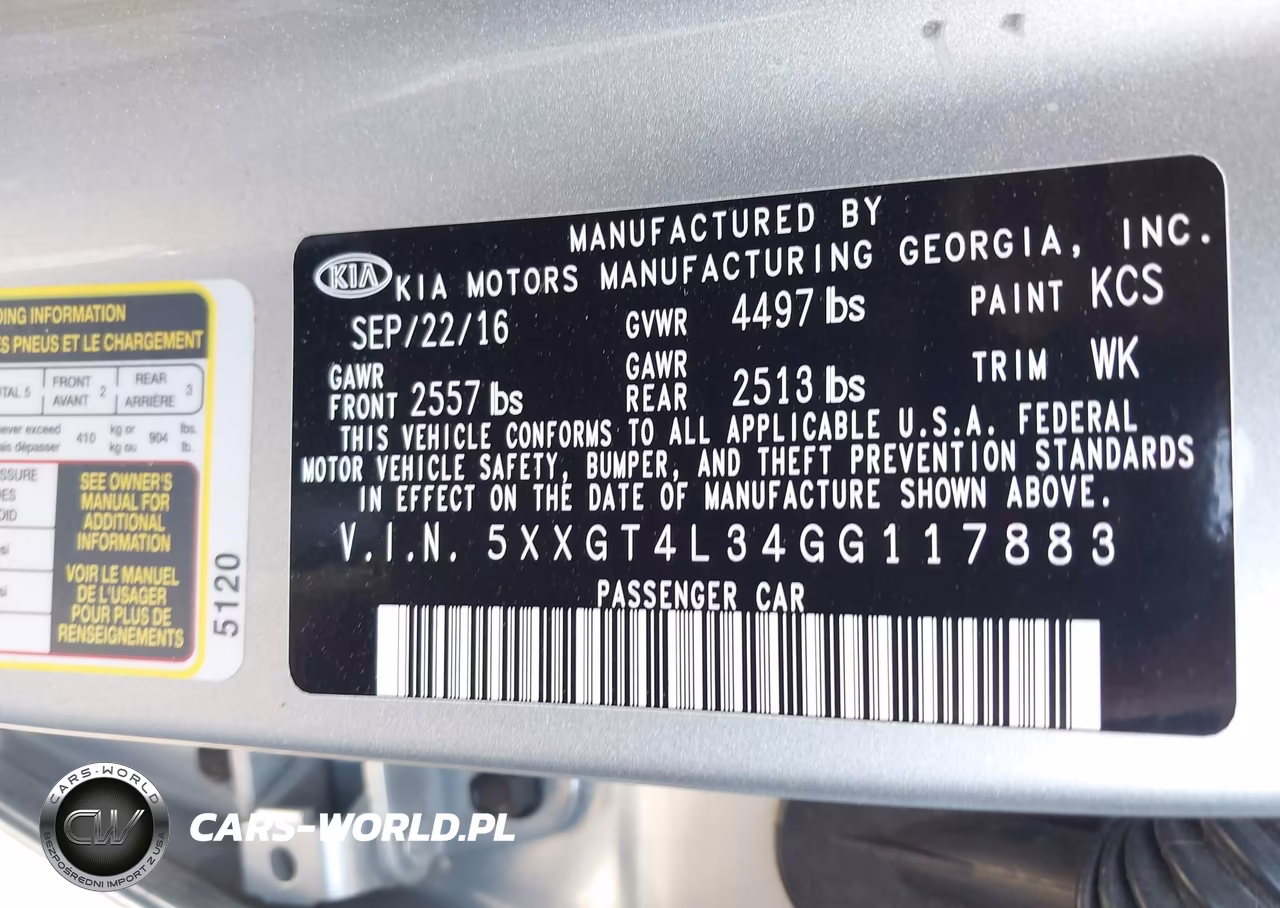 2016 Kia Optima Lx VIN:5XXGT4L34GG117883 - 9