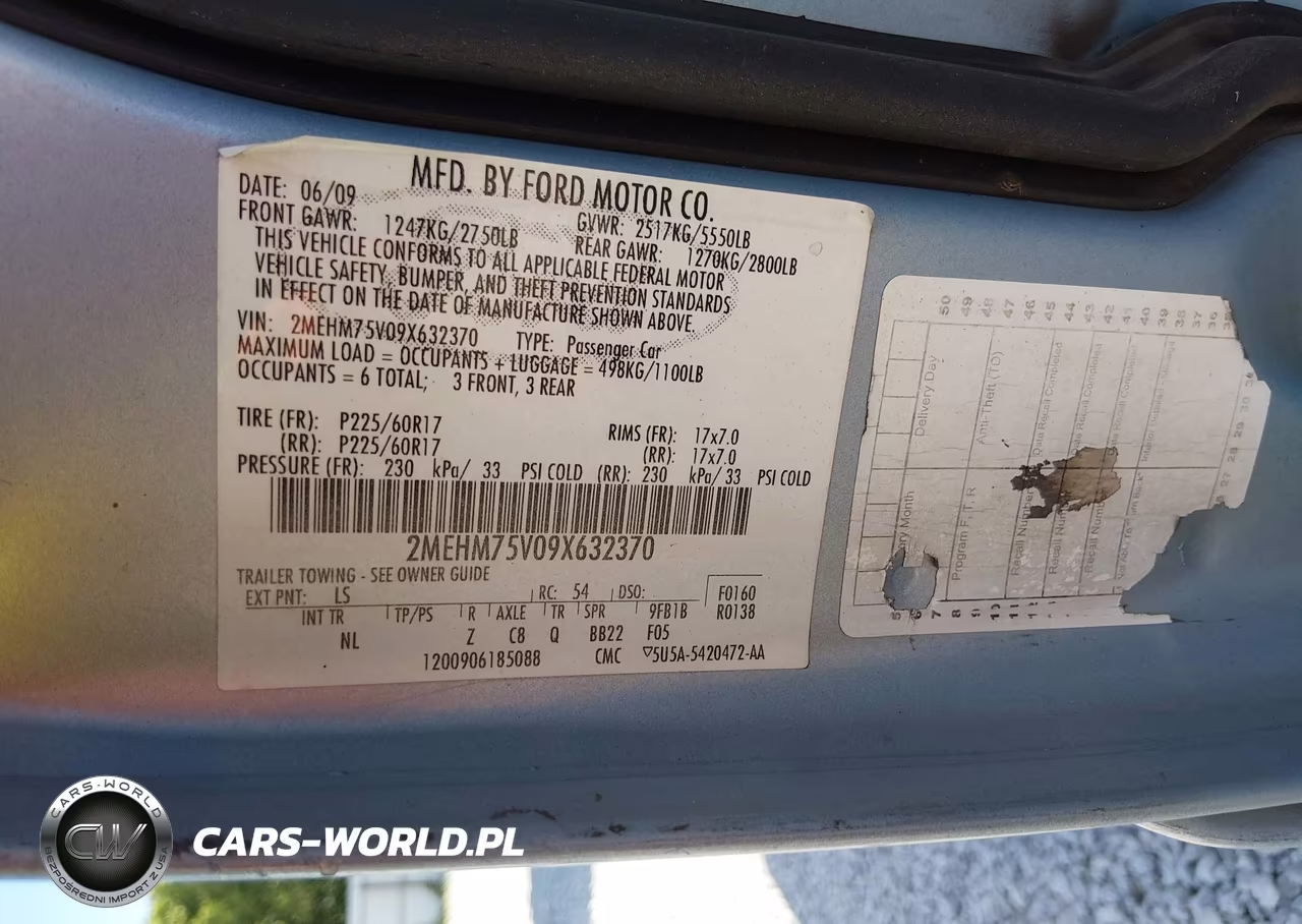 2009 Mercury Grand Marquis Ls (Fleet Only) VIN:2MEHM75V09X632370 - 9