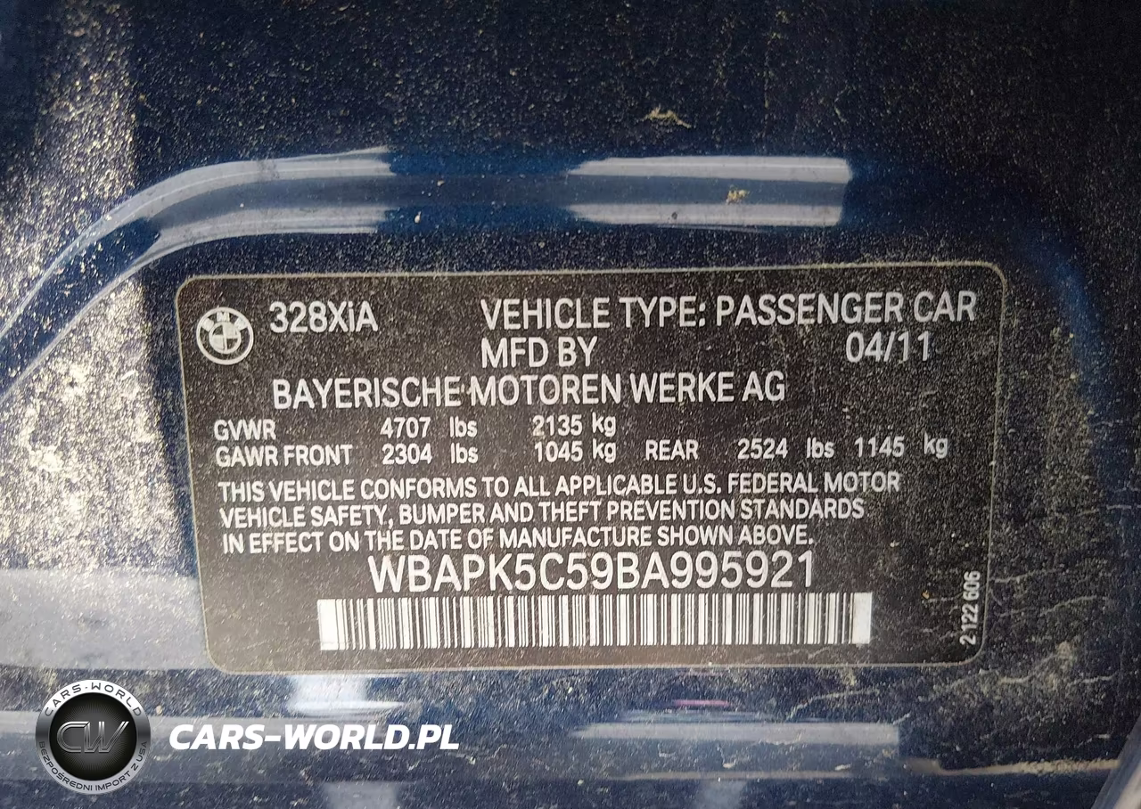 2011 BMW 328I xDrive VIN:WBAPK5C59BA995921 - 9