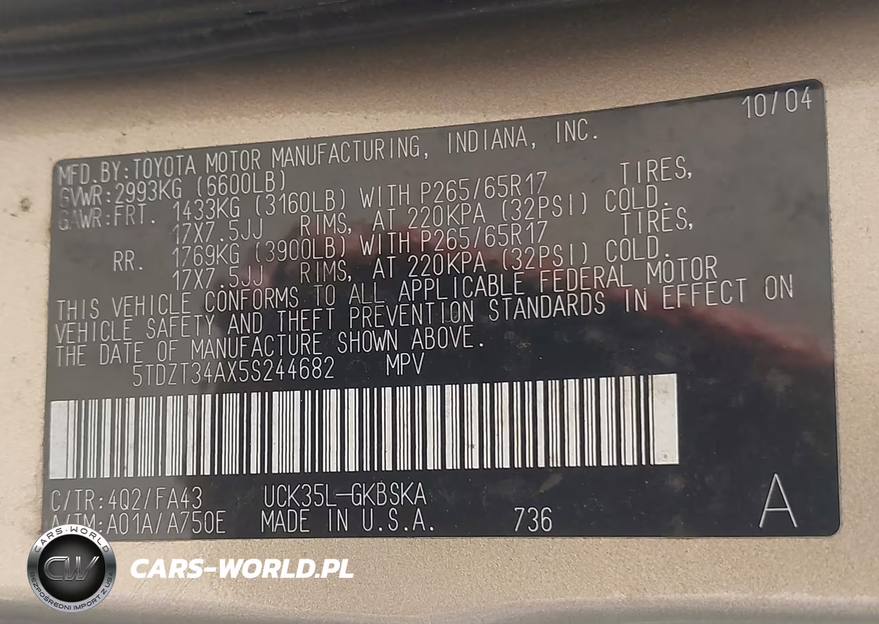 2005 Toyota Sequoia Sr5 V8 VIN:5TDZT34AX5S244682 - 9