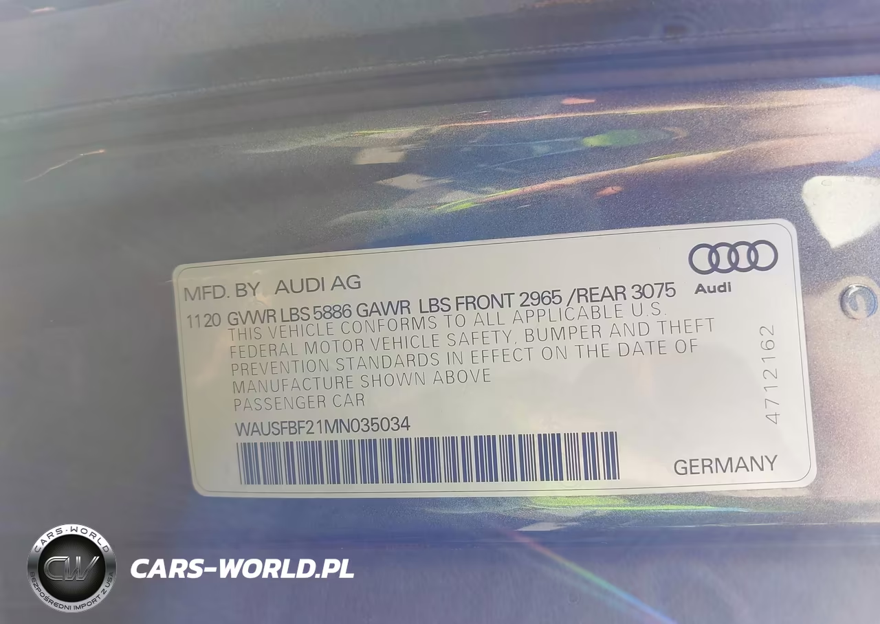 2021 Audi S7 Sportback Prestige Tfsi Quattro Tiptronic VIN:WAUSFBF21MN035034 - 9