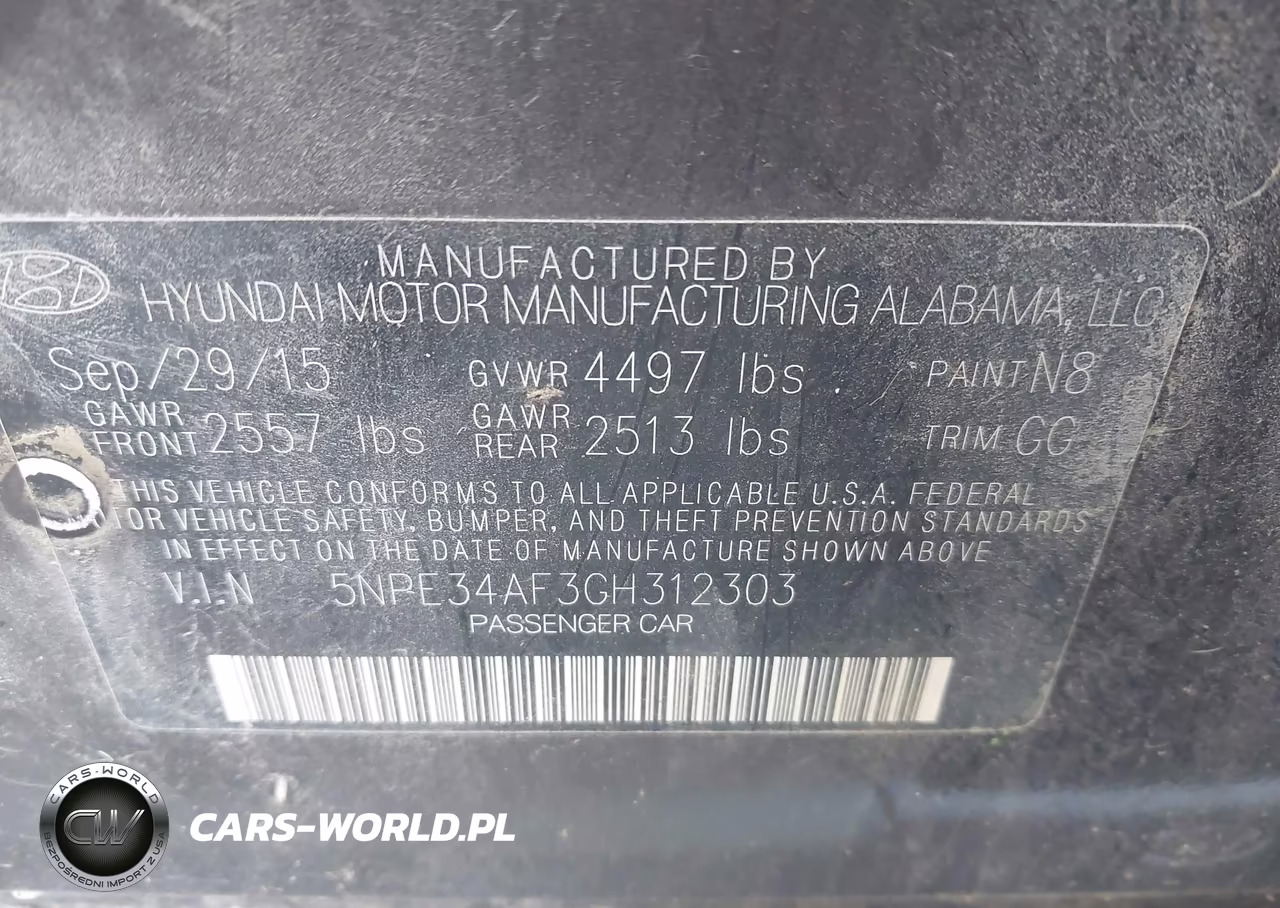 2016 Hyundai Sonata Sport VIN:5NPE34AF3GH312303 - 9