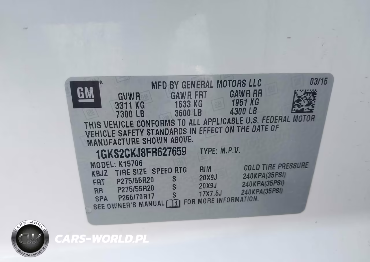 2015 GMC Yukon Denali VIN:1GKS2CKJ8FR627659 - 9