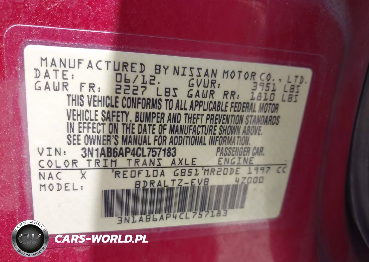2012 Nissan Sentra 2.0 S VIN:3N1AB6AP4CL757183 - 9