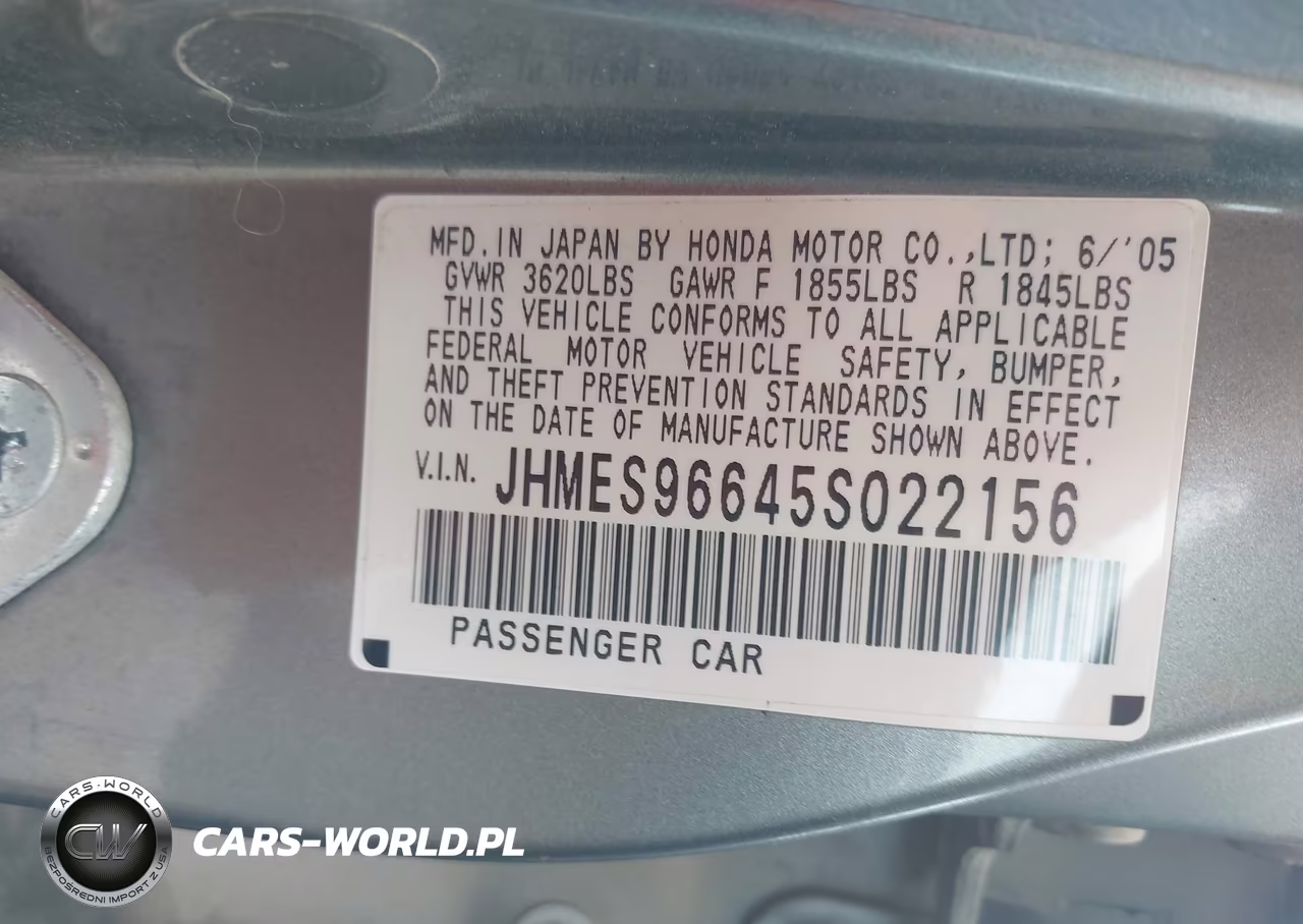2005 Honda Civic Hybrid VIN:JHMES96645S022156 - 9