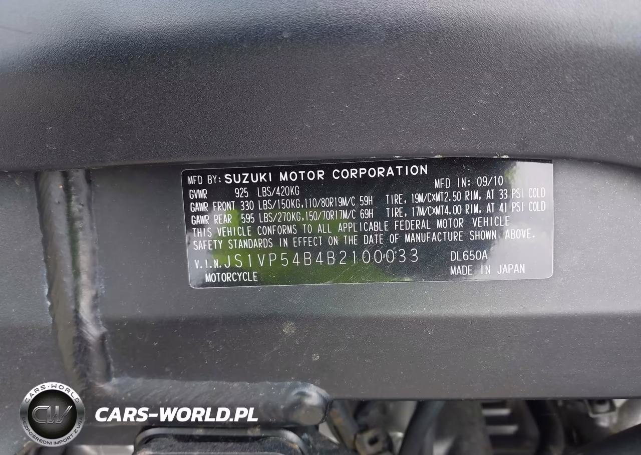 2011 Suzuki Dl650 A VIN:JS1VP54B4B2100033 - 10