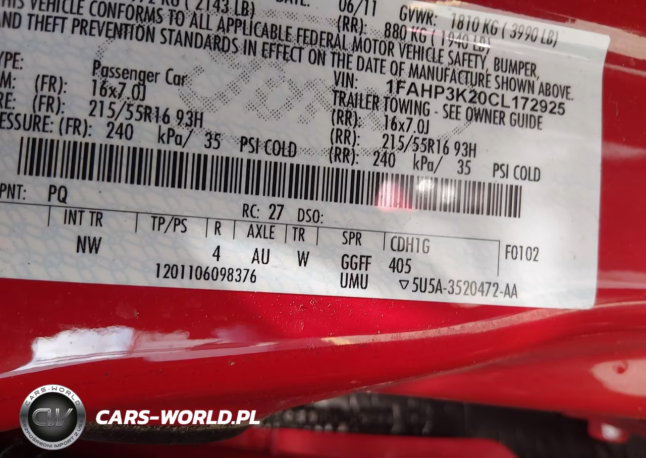 2012 Ford Focus Se VIN:1FAHP3K20CL172925 - 9