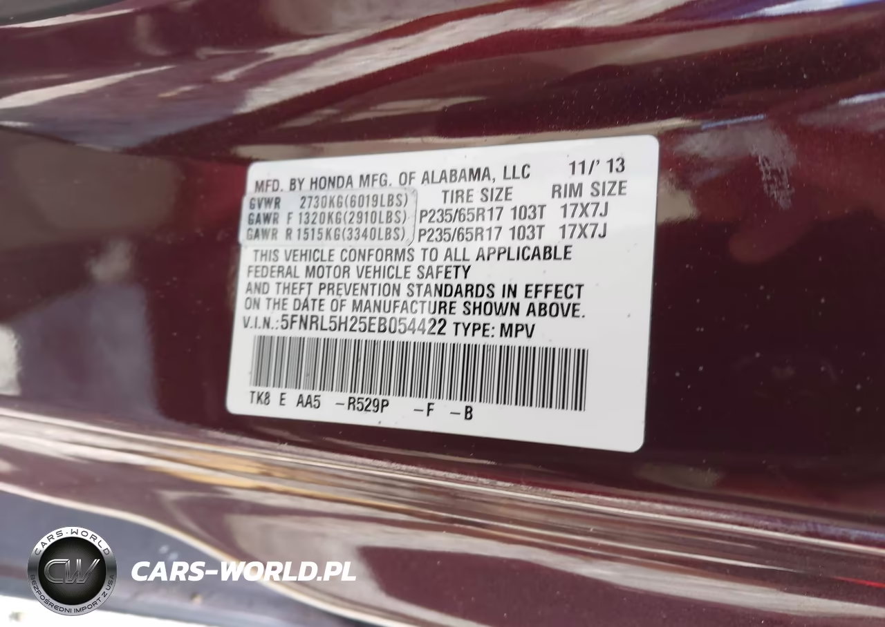 2014 Honda Odyssey Lx VIN:5FNRL5H25EB054422 - 9
