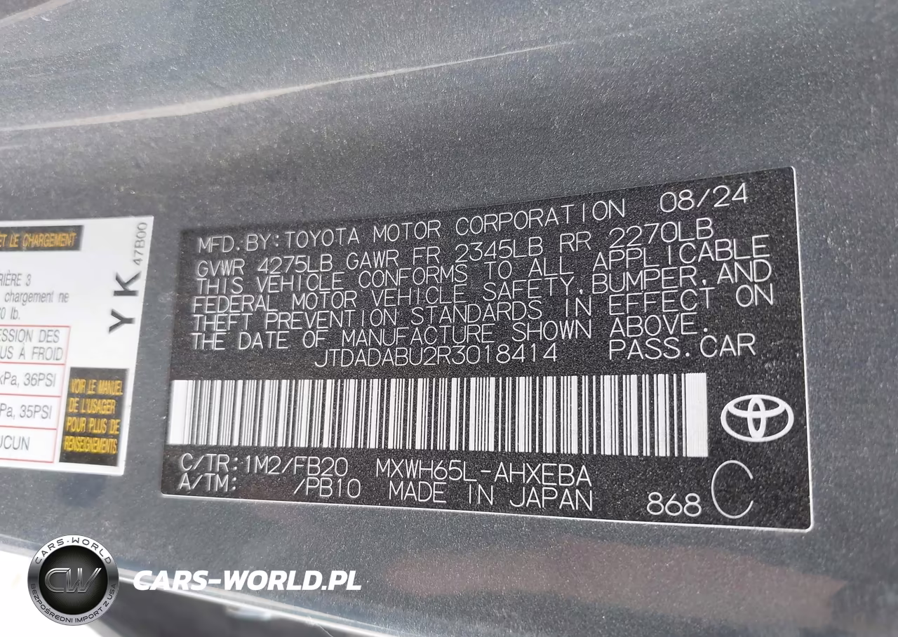 2024 Toyota Prius Le Awd-E VIN:JTDADABU2R3018414 - 9
