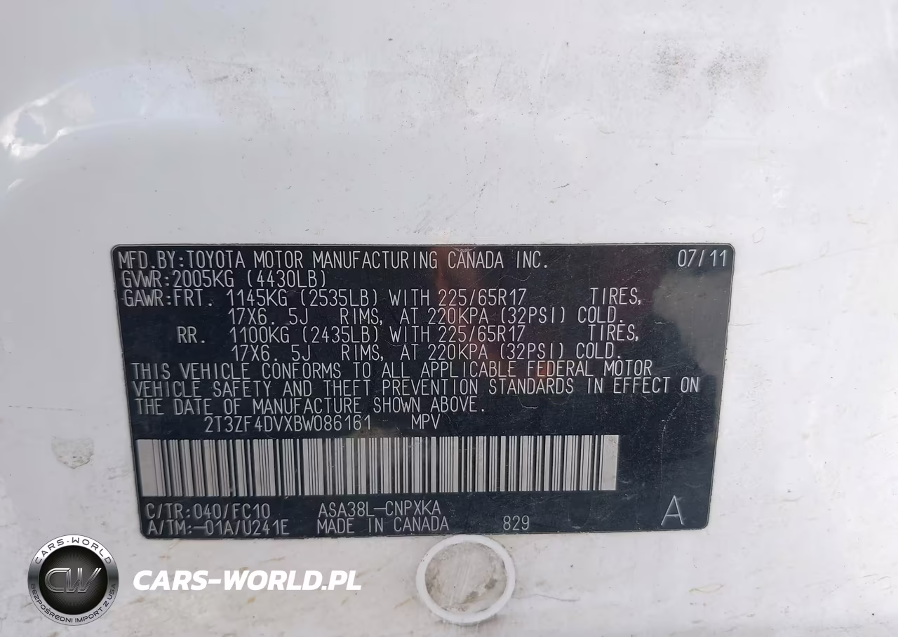 2011 Toyota Rav4 VIN:2T3ZF4DVXBW086161 - 9