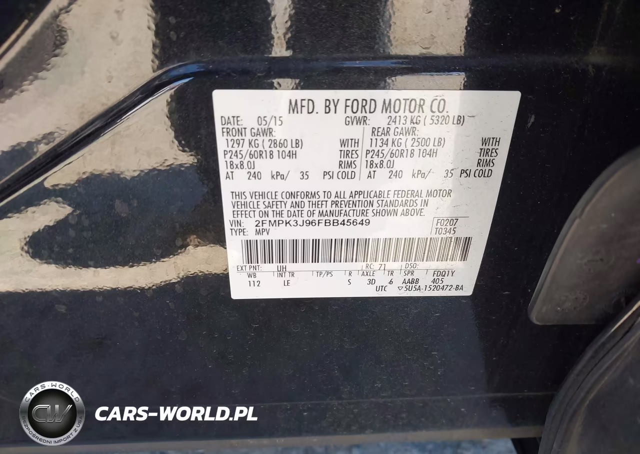2015 Ford Edge Sel VIN:2FMPK3J96FBB45649 - 9