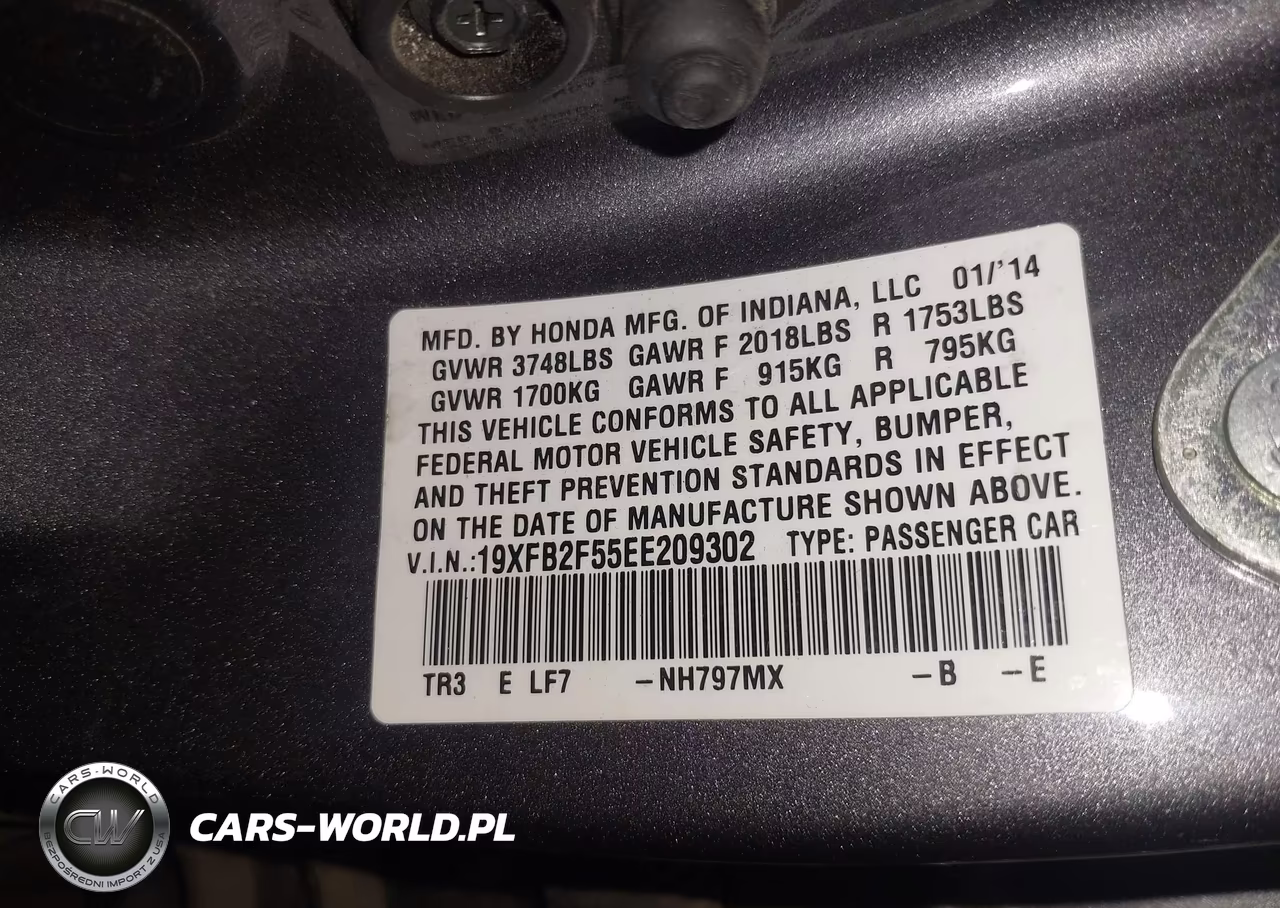 2014 Honda Civic Lx VIN:19XFB2F55EE209302 - 9