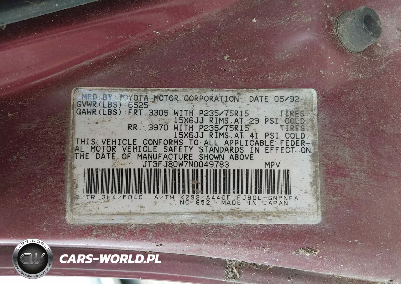 1992 Toyota Land Cruiser Fj80 VIN:JT3FJ80W7N0049783 - 9