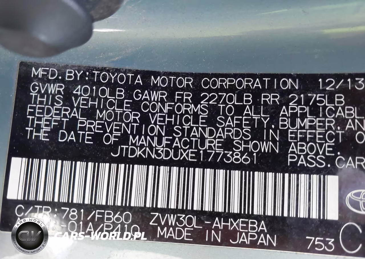 2014 Toyota Prius Two VIN:JTDKN3DUXE1773861 - 9