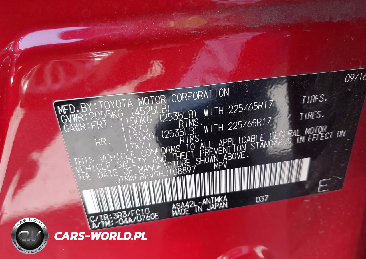 2017 Toyota Rav4 Xle VIN:JTMWFREV9HJ108897 - 9