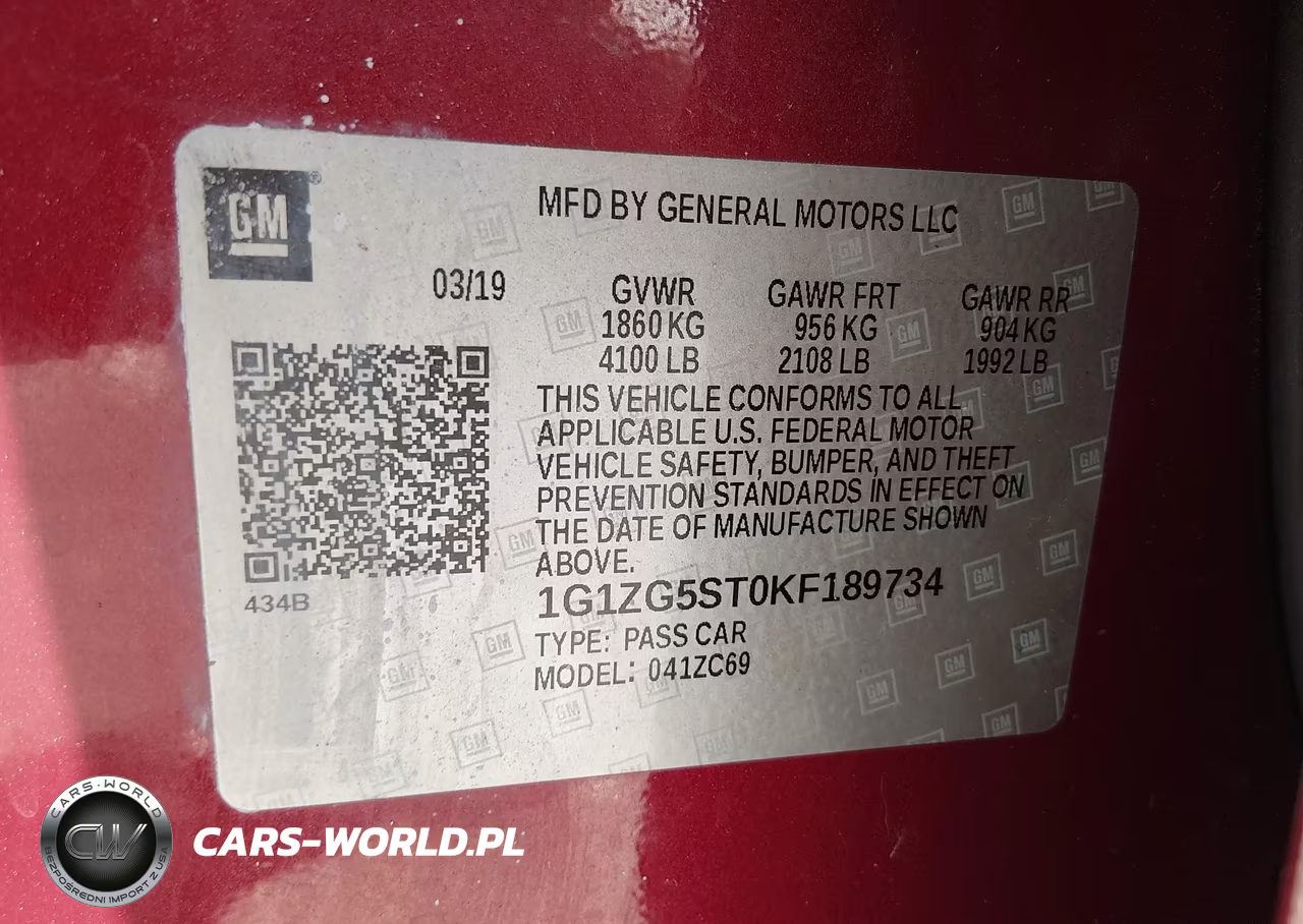2019 Chevrolet Malibu Rs VIN:1G1ZG5ST0KF189734 - 9