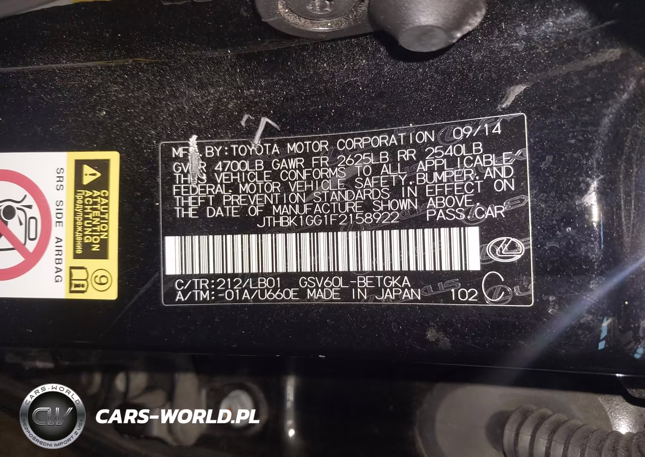 2015 Lexus Es 350 VIN:JTHBK1GG1F2158922 - 9