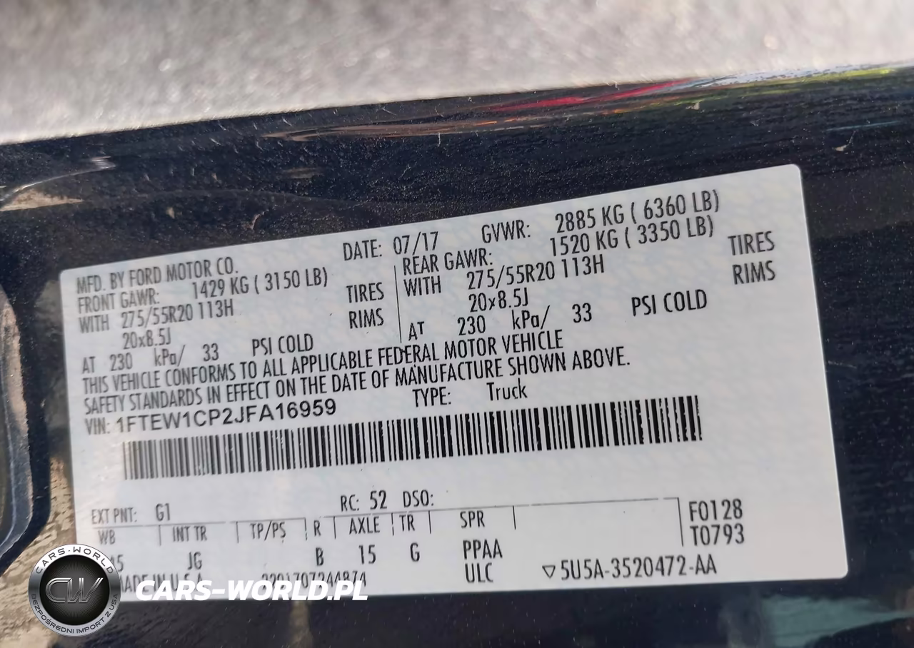 2018 Ford F-150 Xl VIN:1FTEW1CP2JFA16959 - 9