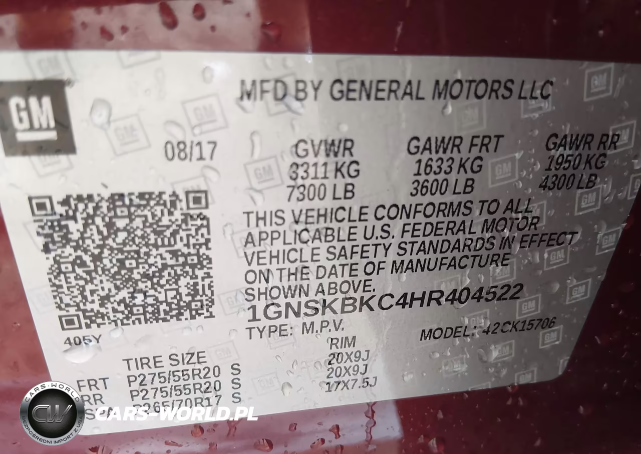 2017 Chevrolet Tahoe Lt VIN:1GNSKBKC4HR404522 - 9