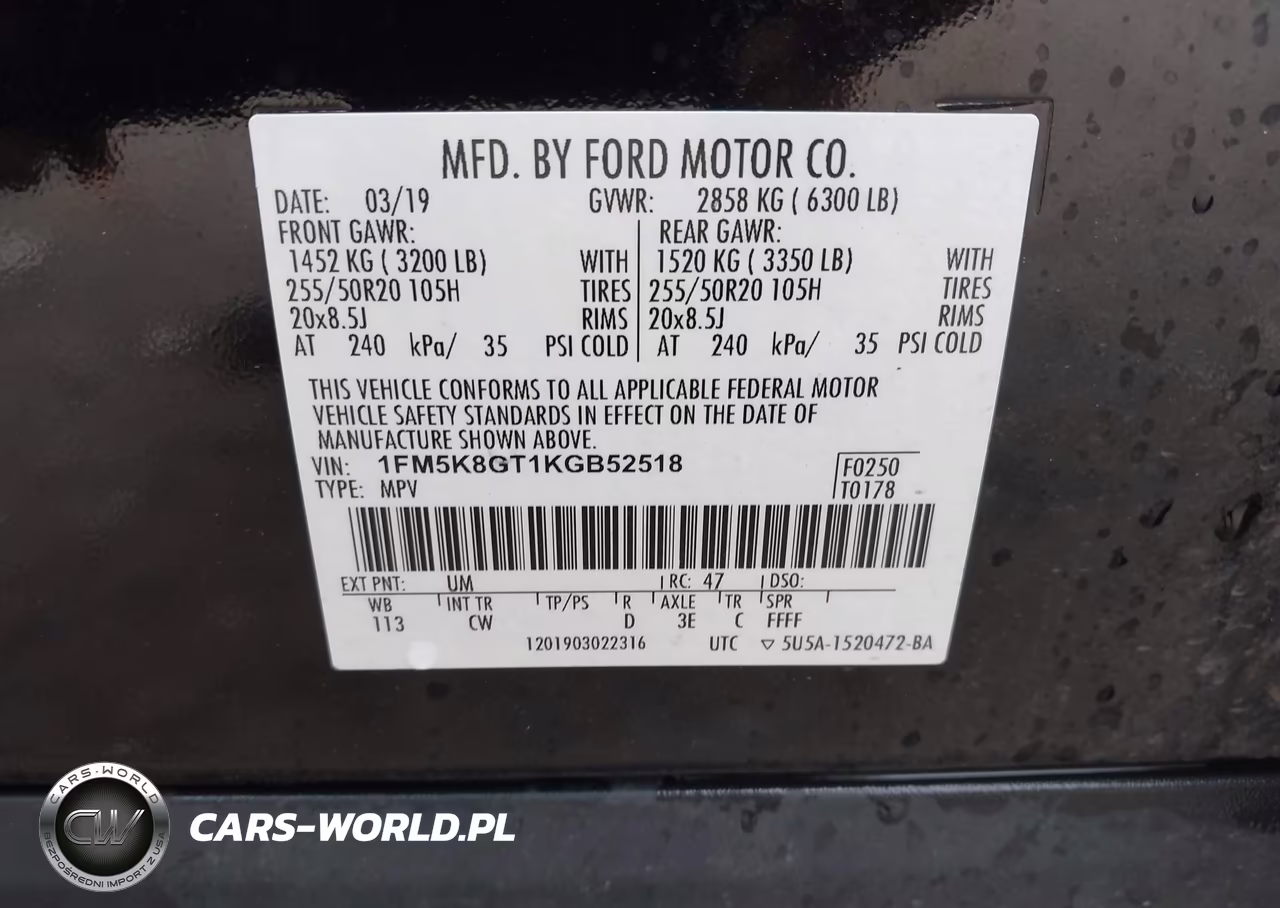 2019 Ford Explorer Sport VIN:1FM5K8GT1KGB52518 - 9