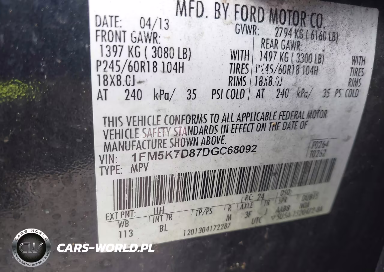 2013 Ford Explorer Xlt VIN:1FM5K7D87DGC68092 - 9