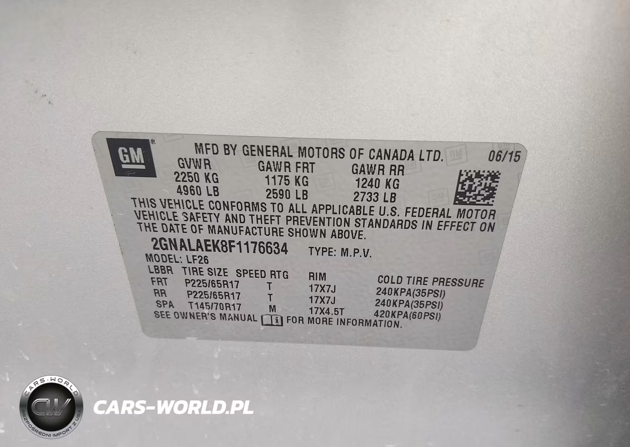 2015 Chevrolet Equinox Ls VIN:2GNALAEK8F1176634 - 9