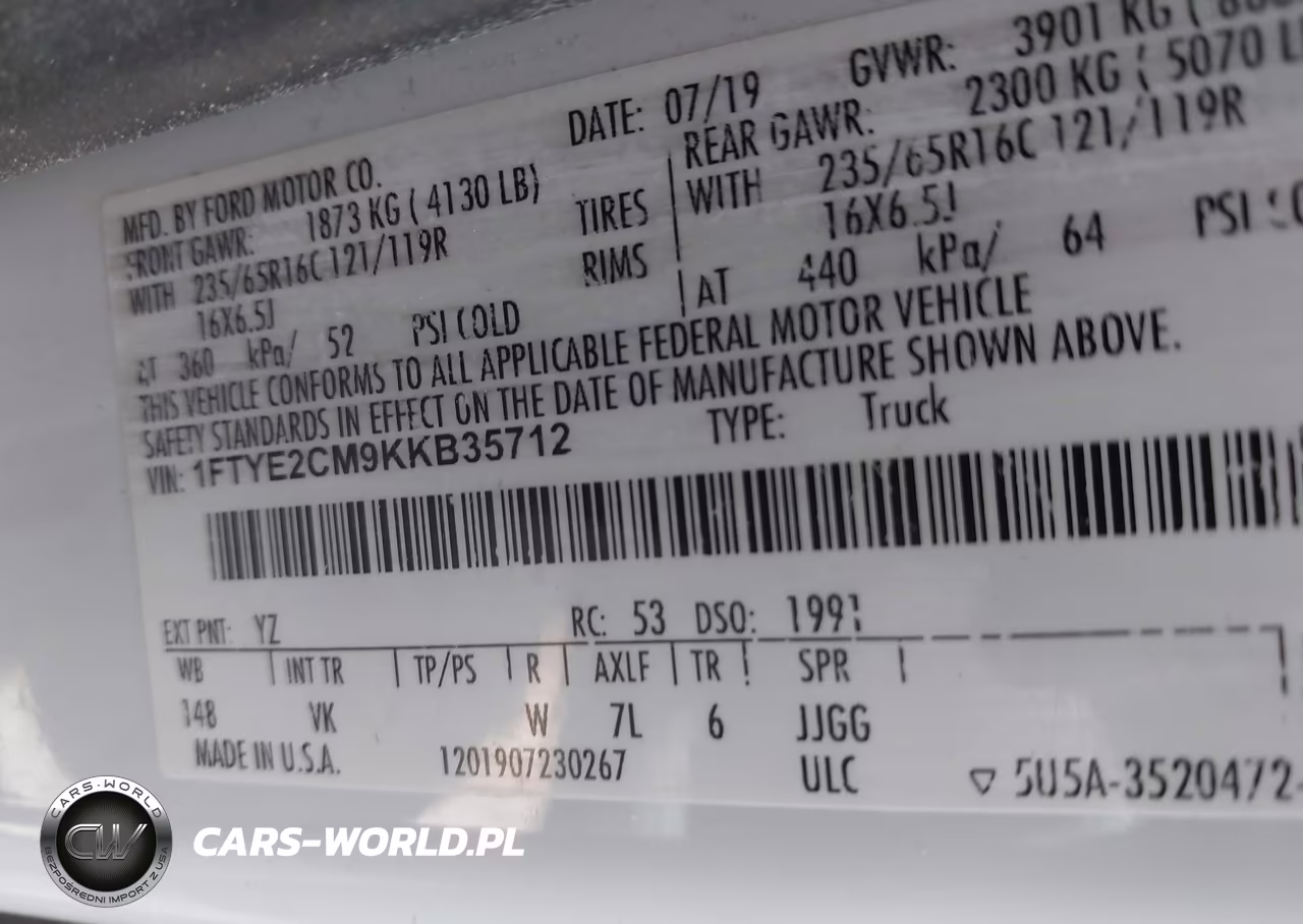 2019 Ford Transit-150 VIN:1FTYE2CM9KKB35712 - 9
